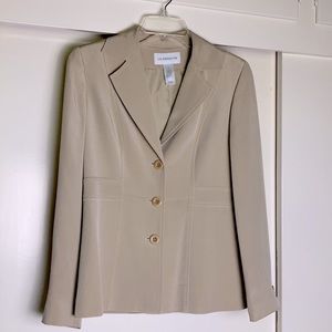 Liz Claiborne 100% Silk Tan Blazer Size 4
